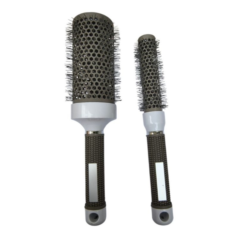 Kit 2 Escovas de Cabelo Termica Ceramica Vazada Profissional Secador Modeladora