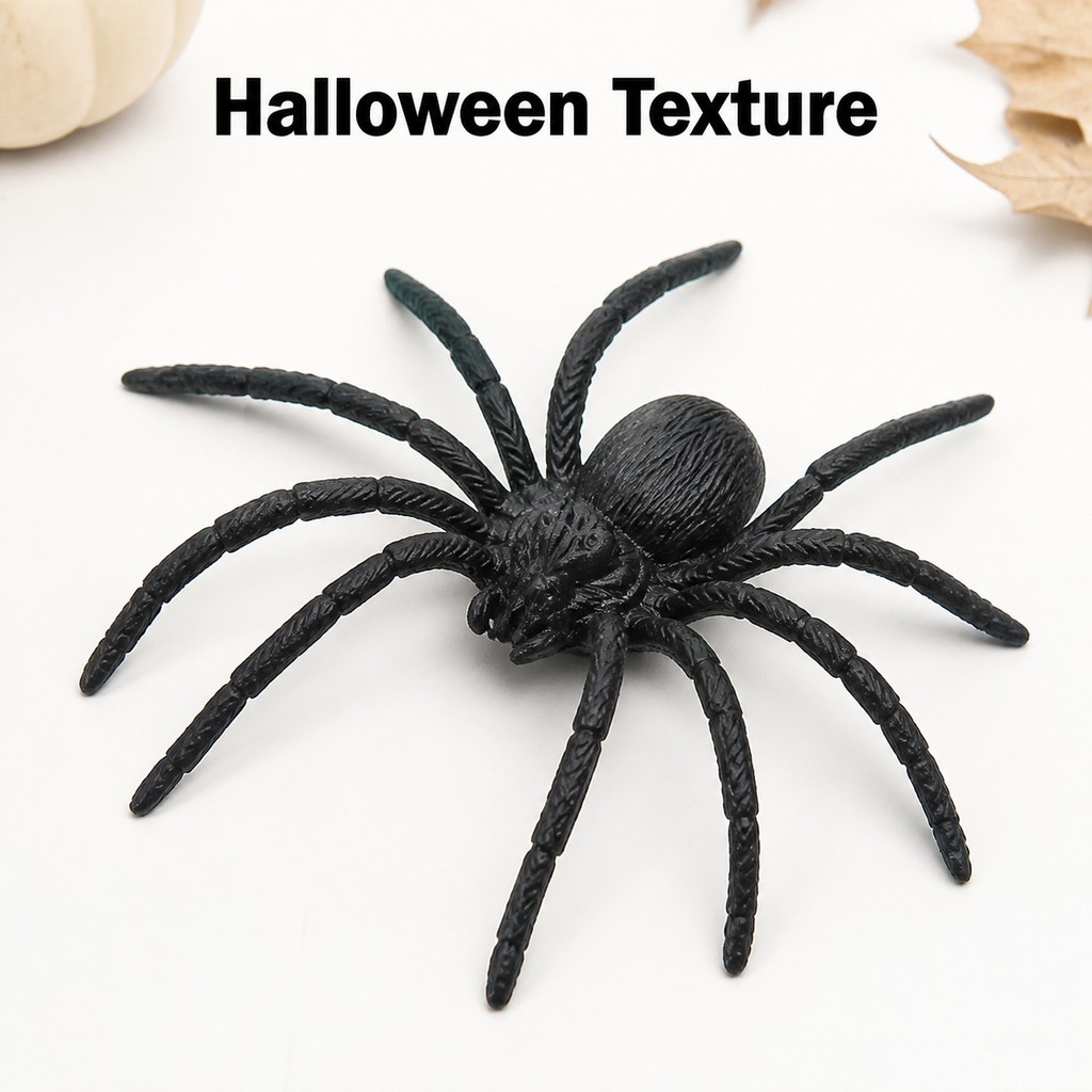 5/10 Pcs Halloween Web Scene Spider Accent Preto Artificial Prop Para Decoração De Quarto E Varanda