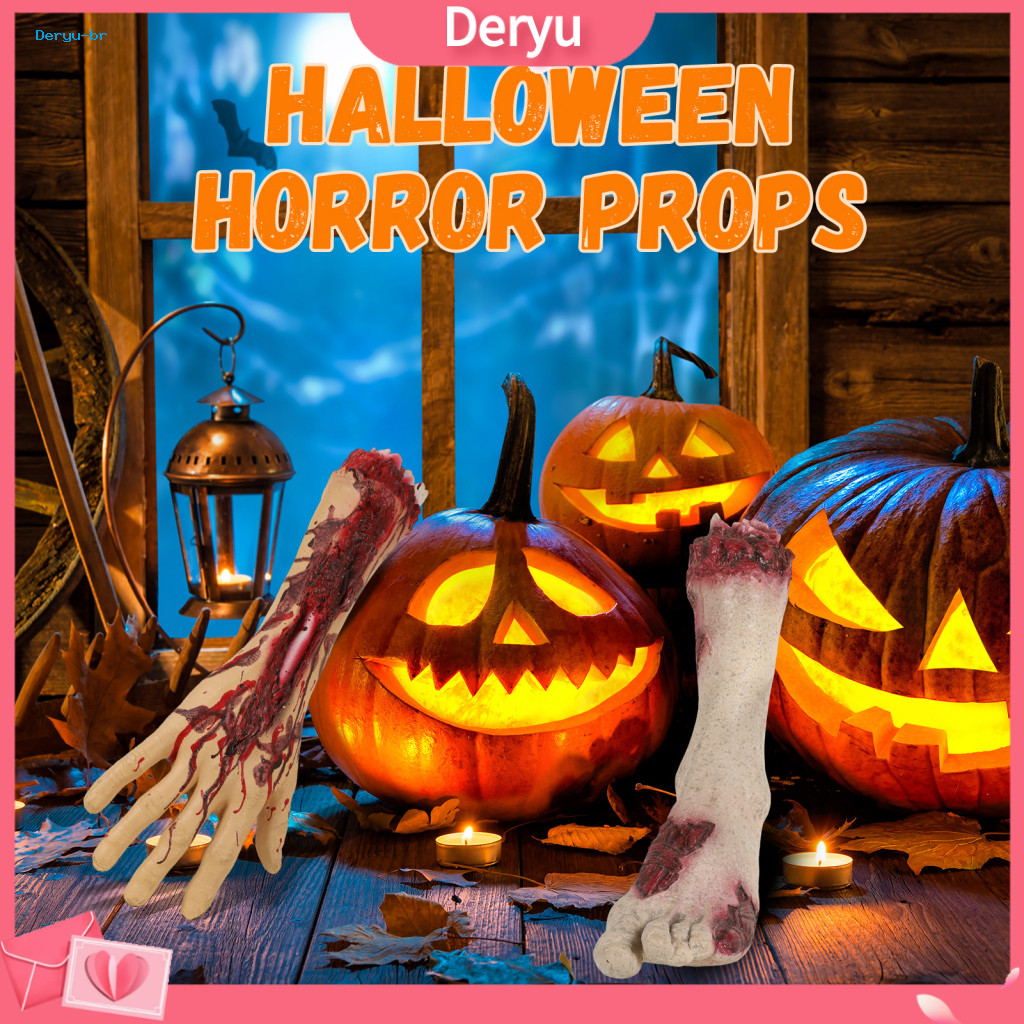 Halloween Decoration Realistic Fake Hands and Feet Immersive Experience Decorations Severed Prop Body Parts for Haunted