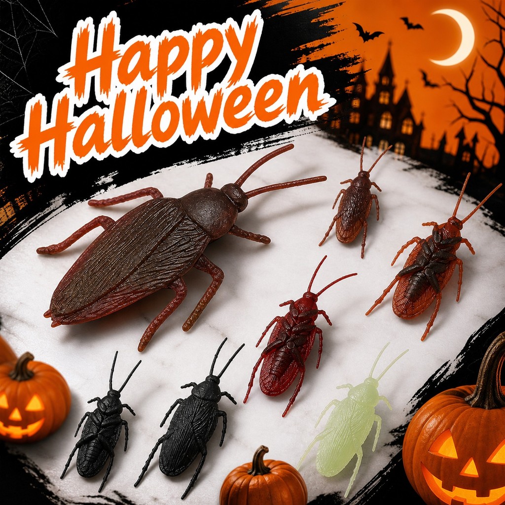 10/20 Pcs Realista Simulado Roach Toy Plástico Bug Prop Para Cenas De Festa De Piada Assustadora