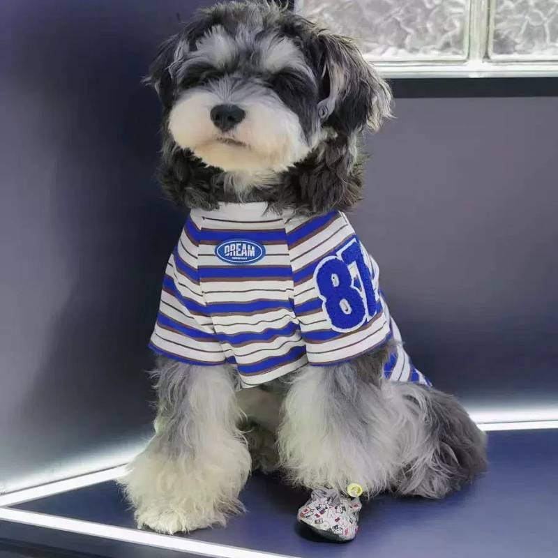 Pet Dog Clothes Spring and Summer Cat Small Dog Jarre Aero Bull Bichon Schnauzer Striped New Vest Thin HrbC
