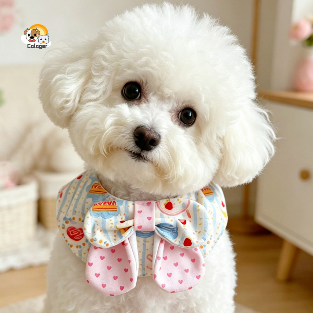 Adjustable Pet Bandana Bib Strawberry Cake Cat Dog with Button – Cute Striped Birthday Party Scarf for Small Medium Pe