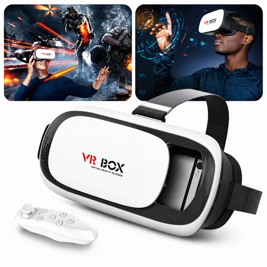 Óculos Realidade Virtual 3D VR Para Celular Com Controle Bluetooth Experiência 3D Imersiva 360º