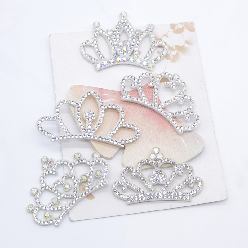 10Pcs Appliques De Rhinestone Da Coroa Branca Mista Princesa Flatback Scrapbookings