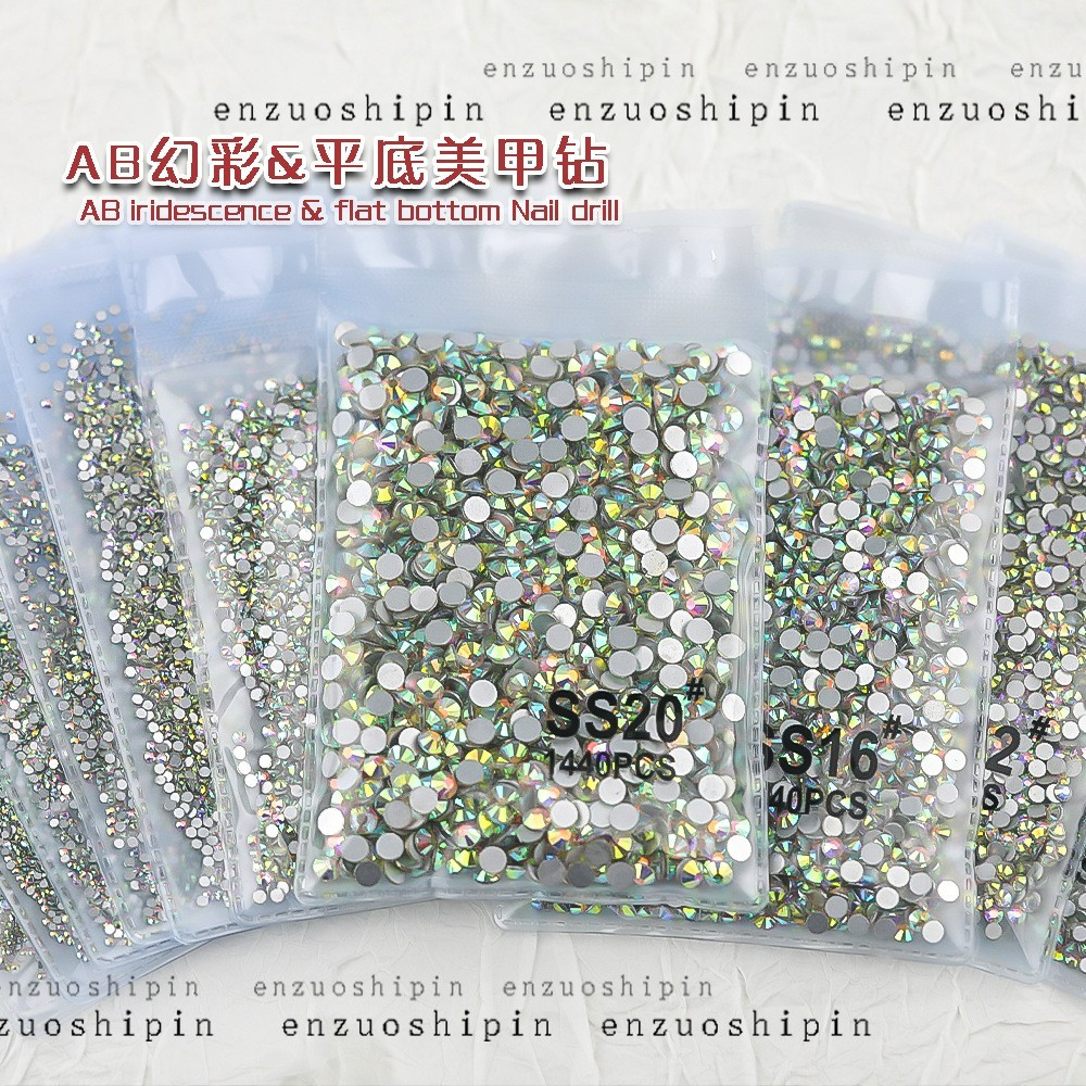 Rou Bao SS4-SS30 Cristal De Unhas AB Rhinestones Flatback Glitter Strass Arte Rhinestone Para Decorações