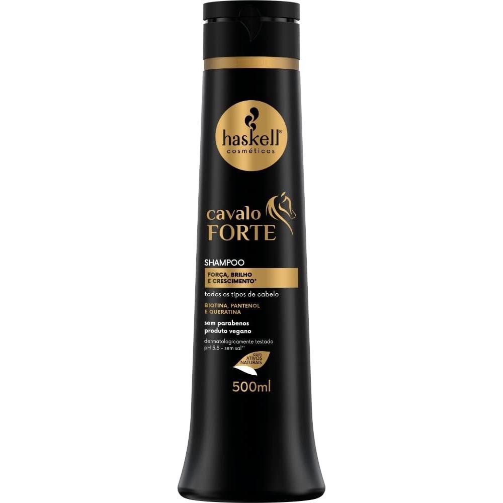Haskell Shampoo Cavalo Forte 500ml Fortalecimento Limpeza Suave Brilho