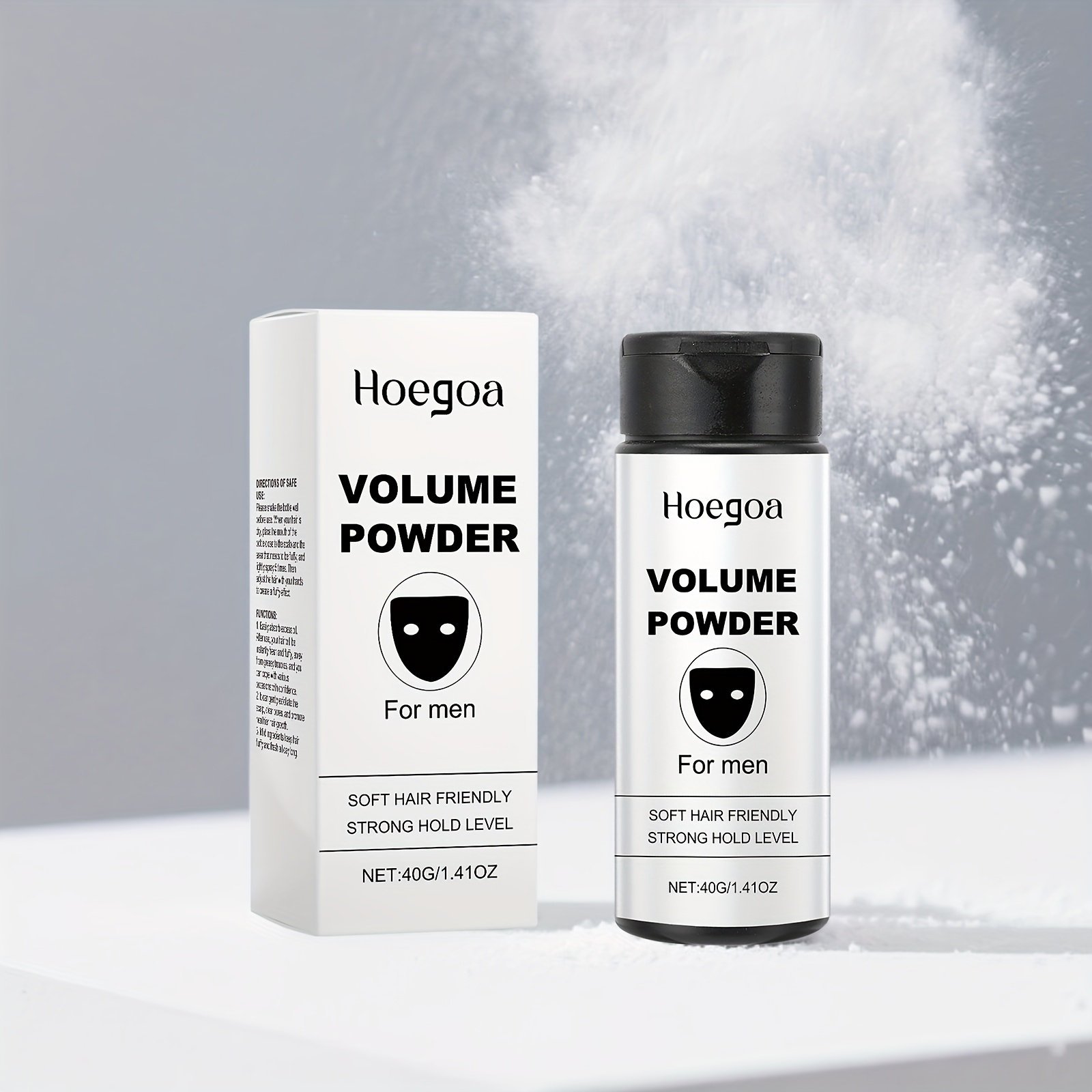 [HOT] Pó de Volume Hoegoa para Homens - Pó de Fixação Forte Suave para Cabelos, Acabamento Fosco, Portátil para Viagem,