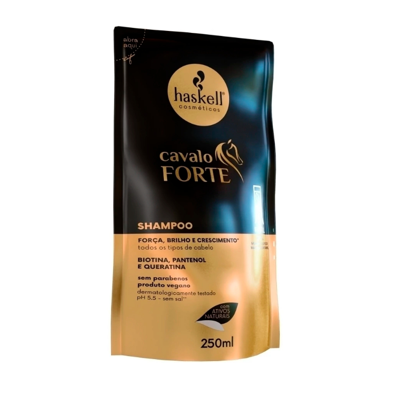 Refil Shampoo Haskell Cavalo Forte 250ml – Limpeza Suave, Força e Auxílio no Crescimento