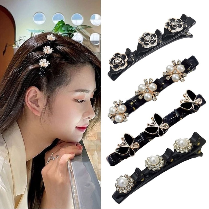 Chumbo 4 Pçs Grampo De Cabelo Testa Forte Segurar Dentes Suaves Flor Barrette Esporte Amigável Acessórios De Cabeça Para
