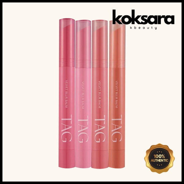 TAG Velvet Blur Balm 4 Colors 2.9g (Merlin Peach / Mauve Whistle / Pink Halo / Hearty Pink)