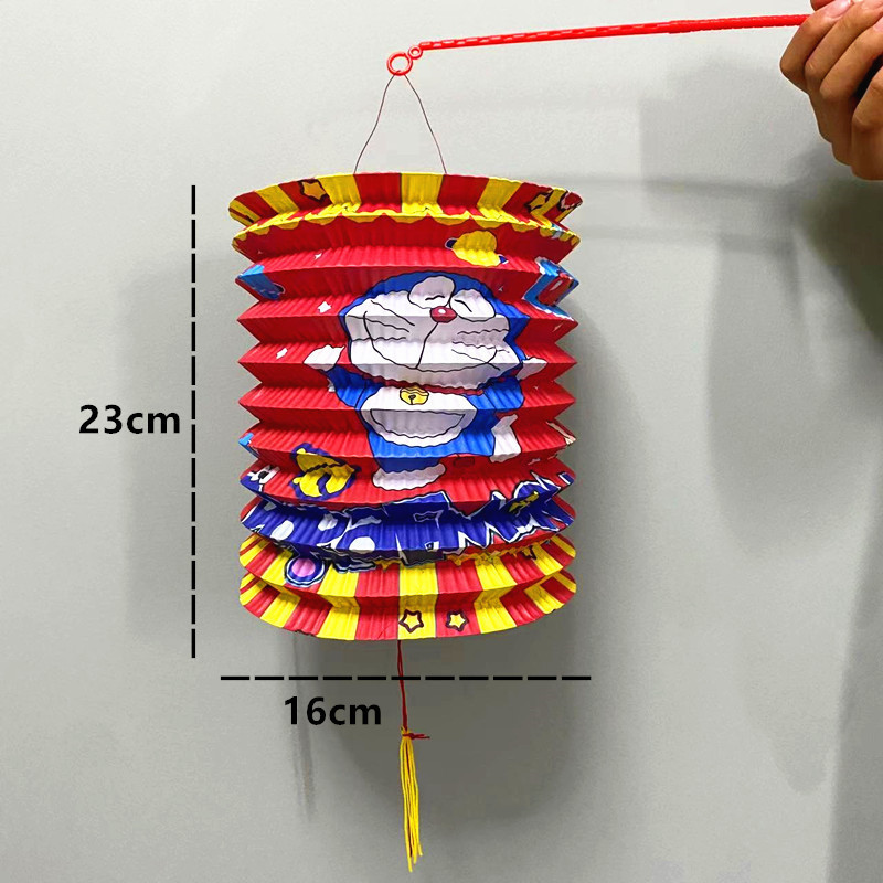 Mid-Autumn Festival dos desenhos animados lanterna de papel antigo acordeão das crianças luminosa pequena lanterna tradi
