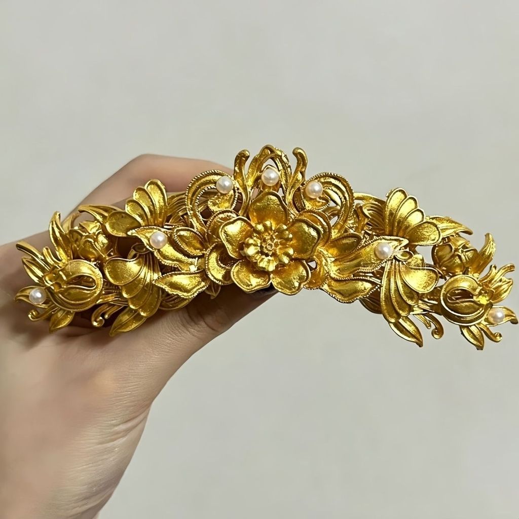 Xiaotang estilo flor liga borboleta encravada pequena coroa de cabelo acessórios Hanfu venda quente traje antigo All-mat