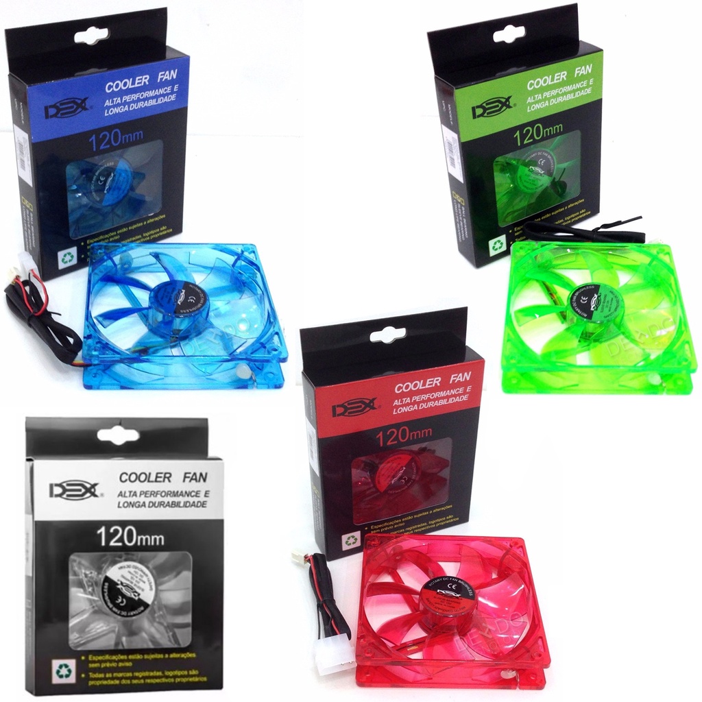 Cooler Fan 12cm 12v Com Led Gabinete Ventoinha Cores Azul Verde Vermelho Branco