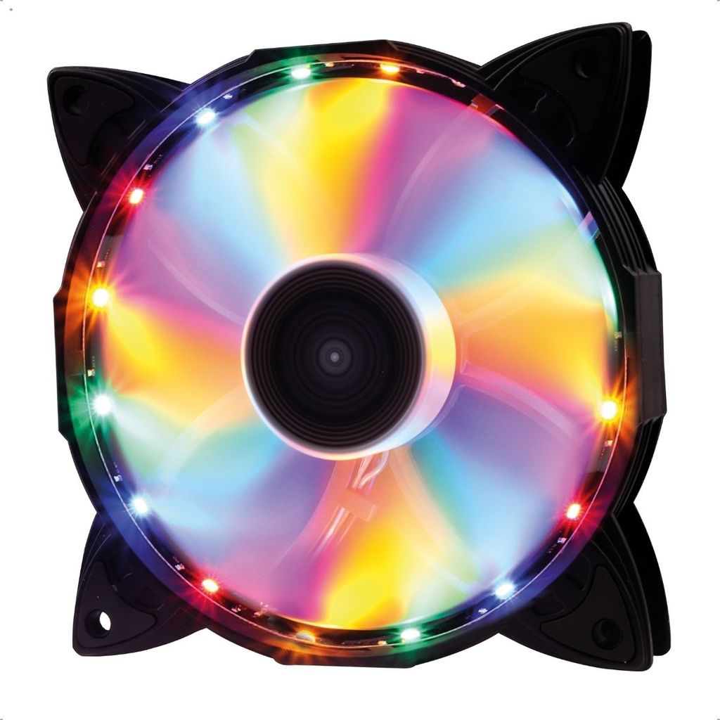Cooler Fan Ventoinha 120mm Oex Gamer F30 16 Leds 4 Cores Fixas 1200 RPM Silencioso Para Gabinete