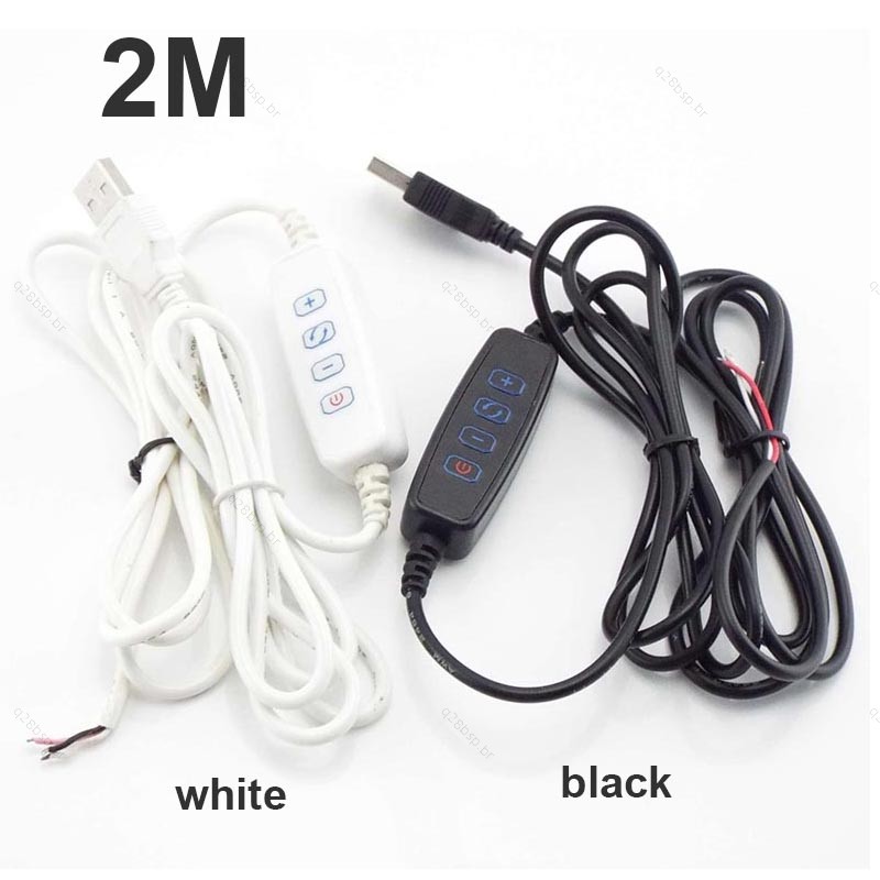 Cabo De Extensão Dimmer De 3 Pinos DC 5V LED Adaptador De Interruptor De Controle De Cor Porta USB Linha De Fonte De Ali