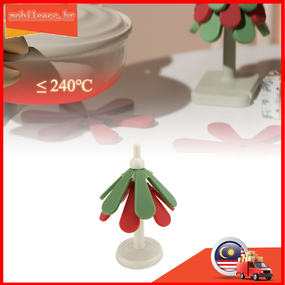 Conjunto de trivet em forma de árvore Vistreck - Silicone AntiScald Er para pratos quentes e decoração de mesa Tapetes