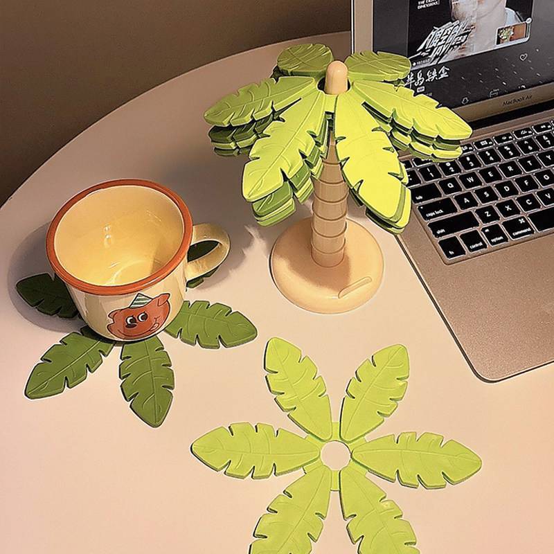 WEIYU Criativo Árvore Coasters Para Pratos Quentes Resistente Ao Calor Forma De Trivet Conjunto Tapetes De Silicone Jant