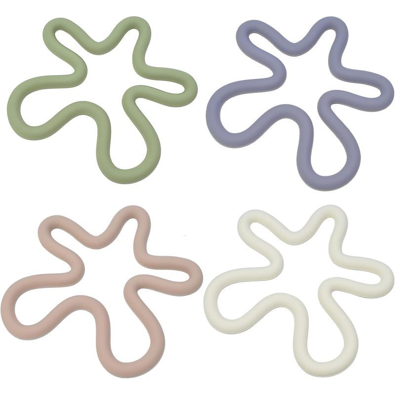 4 Conjuntos De Trivets De Silicone Para Pratos Quentes , Panelas E Frigideiras Almofadas Resistentes Ao Calor De Flores