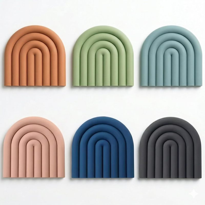 Conjunto De 6 Porta-Copos De Silicone Para Bebidas – Tapetes Trivet Antiderrapantes Resistentes Ao Calor Panelas Quentes