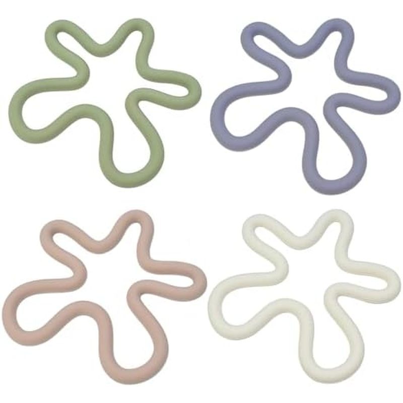 4 Conjuntos De Trivets De Silicone Para Pratos Quentes , Panelas E Frigideiras Almofadas Resistentes Ao Calor De Flores