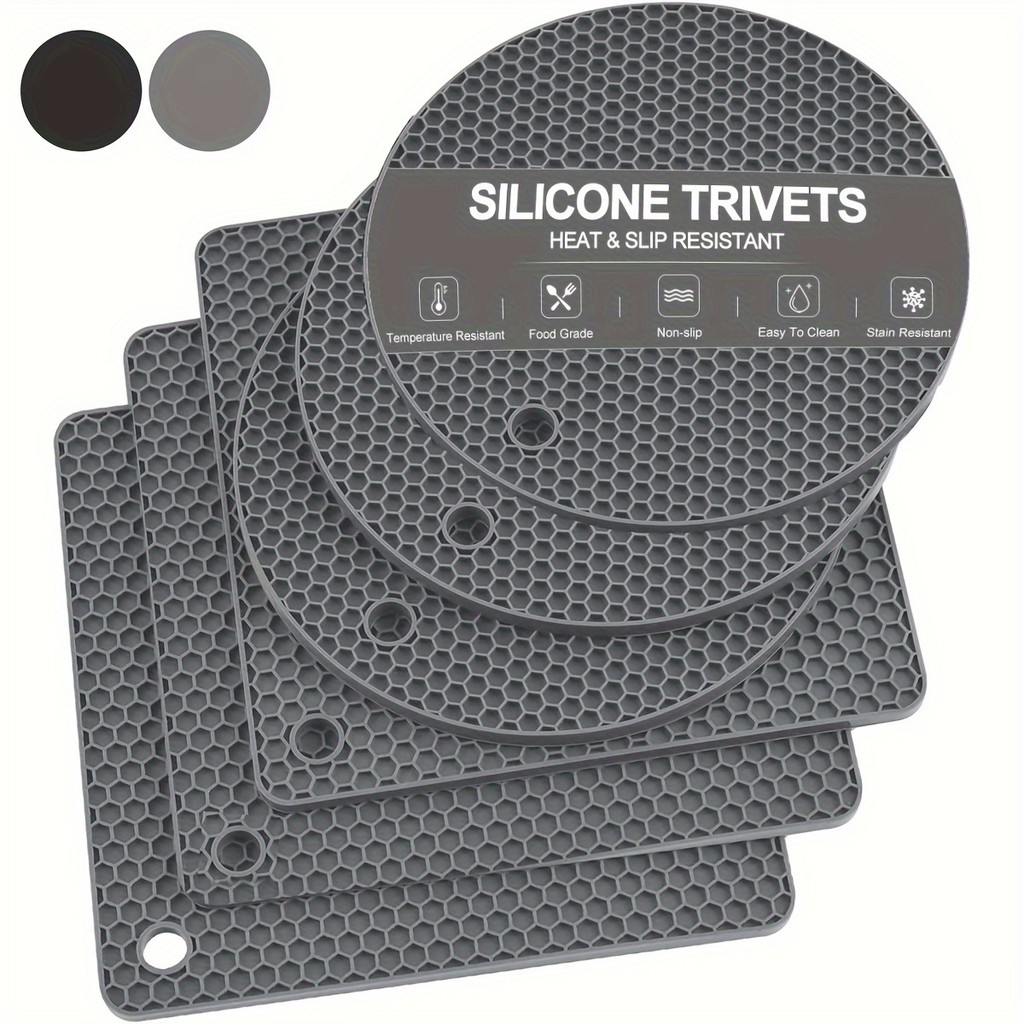 Tapetes Trivet De Silicone Em Favo De Mel (Conjunto De 6 Peças)