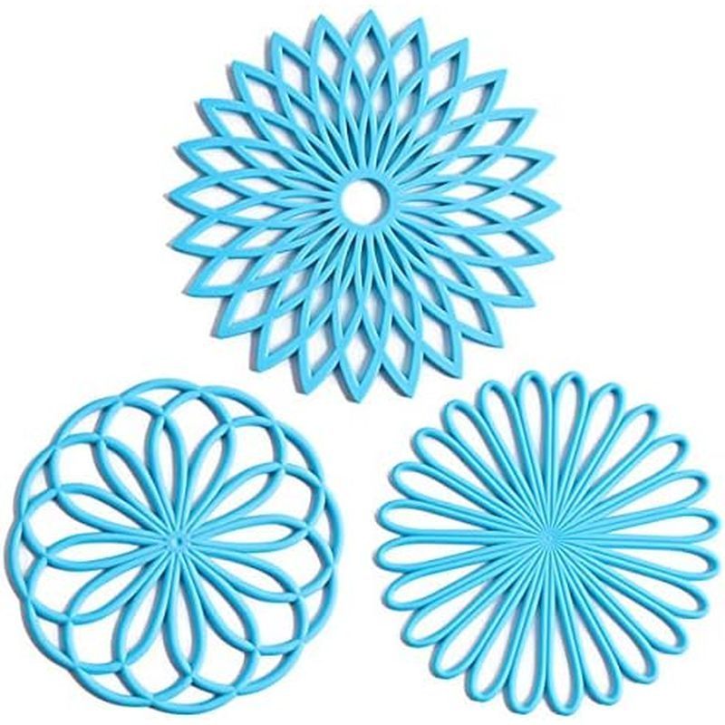 Conjunto De 3 Tapetes Trivet De Silicone-Almofadas Quentes Para Suporte De Panela Quente Mesa & amp ; Bancada-Pratos-Ant
