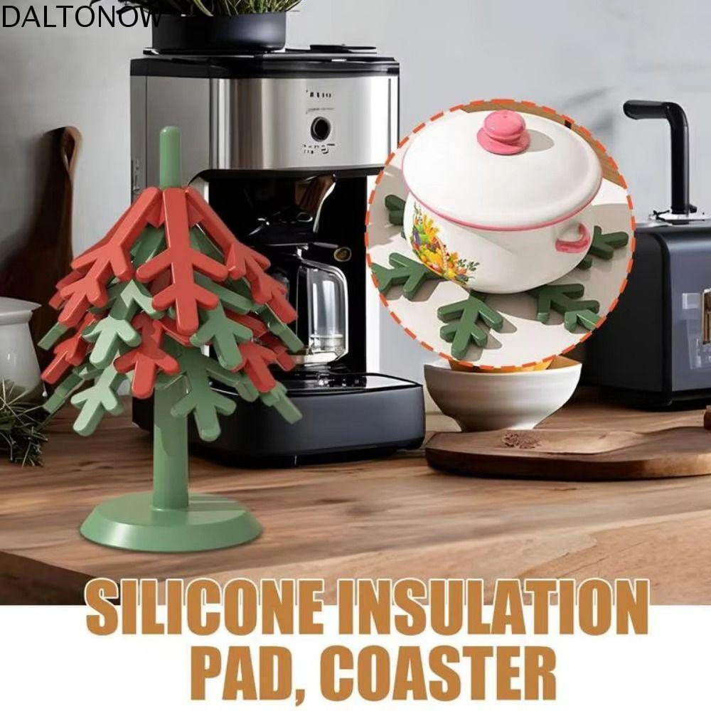 Tapete Quente De Silicone DALTONOW , Com Trivets Dobráveis Em Formato De Árvore , Conjunto De Porta-Copos Antiderrapante