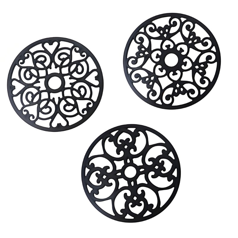 Conjunto De Tapete Trivet De Silicone Antiderrapante Flexível Treeling Para Pratos E Tigelas De Panelas Quentes
