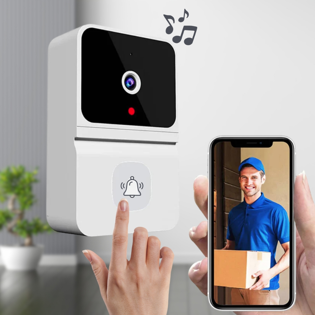 Campainha de vídeo inteligente WIFI com visão noturna com App Premium Bivolt