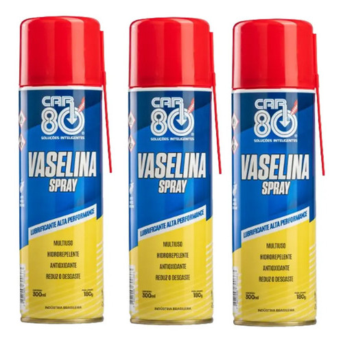 Vaselina Car80 Spray Uso Geral Alta Performance 3 Unidades