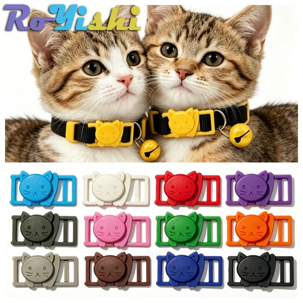 13 Unidades/Pacote 3/8'Cor Misturada Cabeça De Gato Fivelas De Segurança De Plástico Para Coleira Paracord Webbing Acess