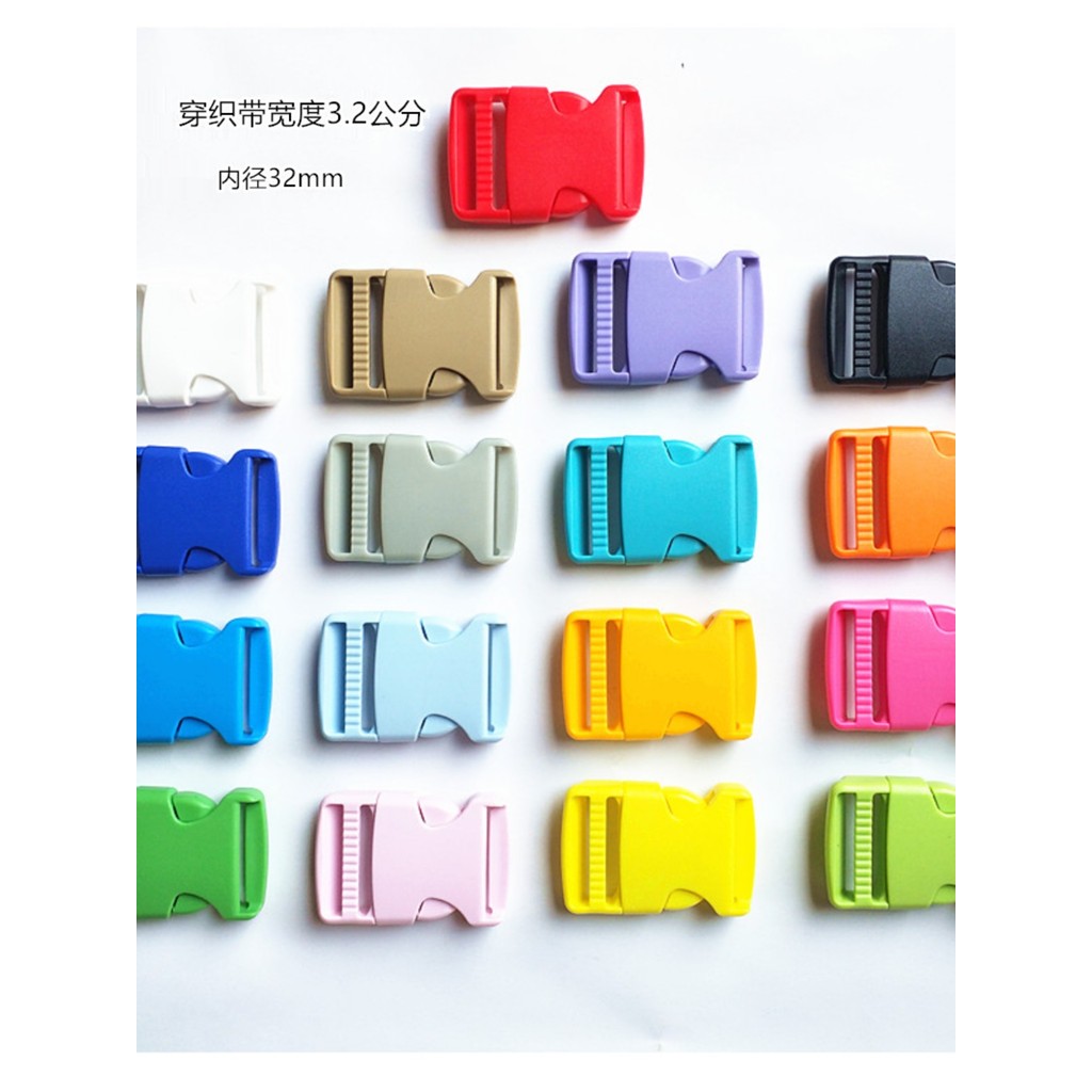 3.2cm colorido plástico fivela fivela mochila fivela acessórios de roupas criança-mãe Webbing conexão aces