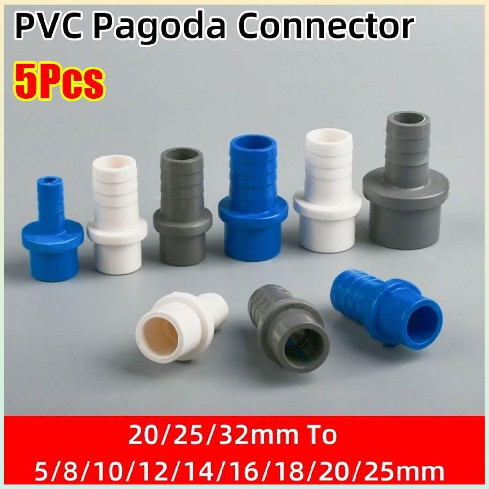 5 Peças Conector De Pagode De PVC , Adaptador Macio De Junta De Mangueira De 20/25/32mm A 8-25mm , Acessórios Tubu