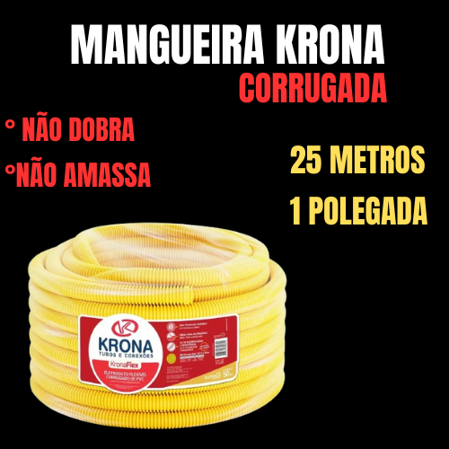 MANGUEIRA ELETRODUTO FLEXIVEL CORRUGADO PVC REFORÇADO 32MM 1 POLEGADA 25 METROS
