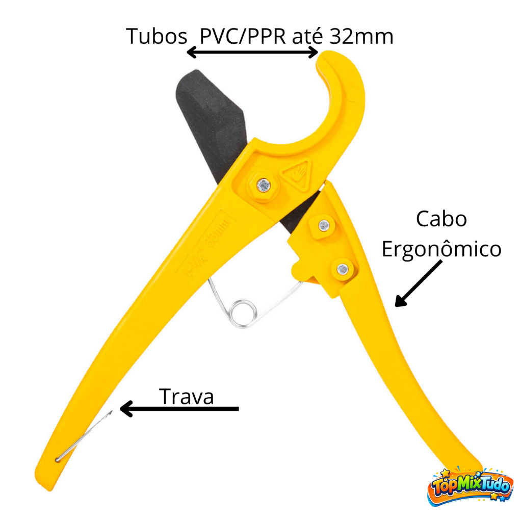 Tesoura Alicate Cortador De Tubo Pvc Ppr Mangueira Até 32mm