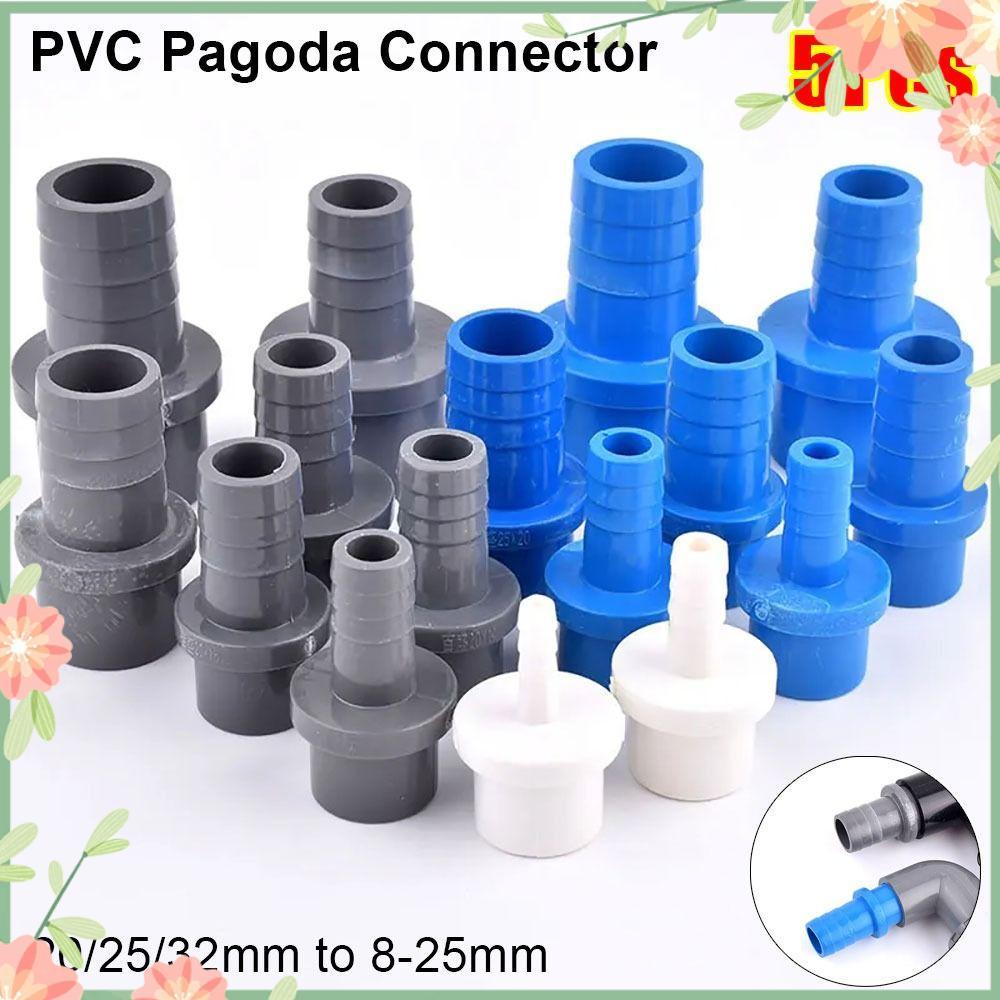 Conector Do Pagode PVC De 5 Pces , Adaptador Macio Da Junção Mangueira Irrigação Jardim De 20/25/32mm A 8-25mm , Acessór