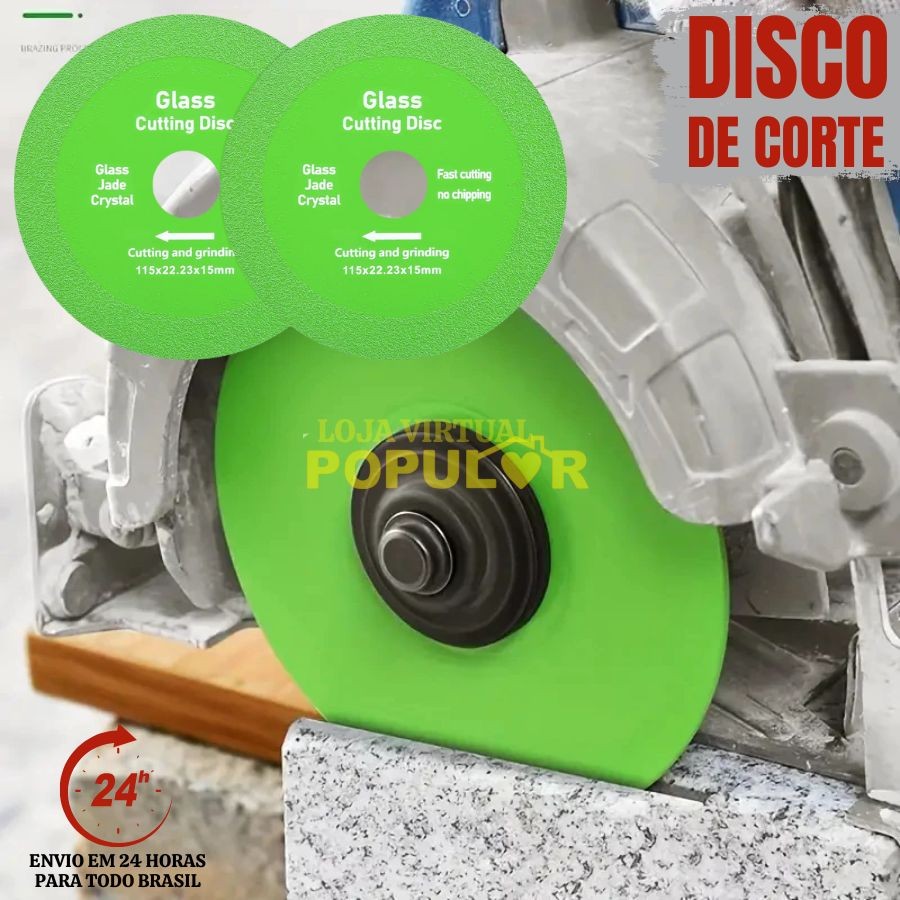 Disco De Corte Para Vidro Porcelana Piso Cerâmica Jade e Cristal 100mm x 15mm