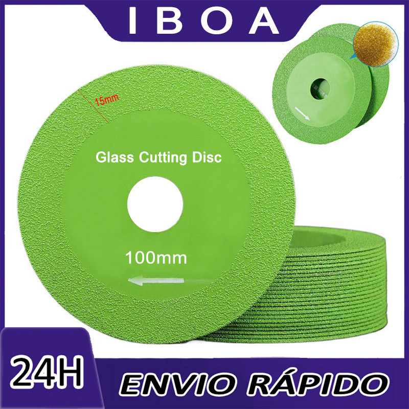 Kit 5 Discos De Diamante Corte De Vidro Polimento Lâmina Fina 100mm×20mm Cortador