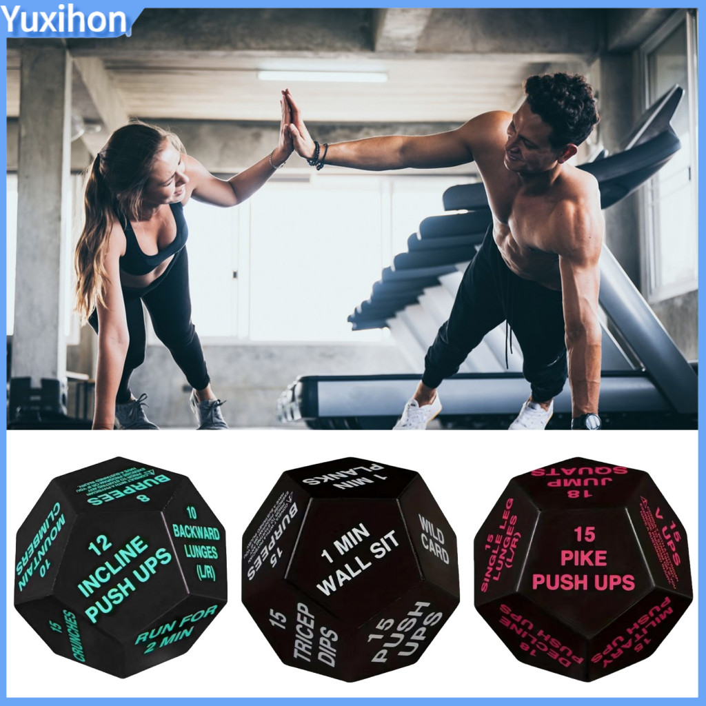 Multi-sides Workout Dice Fitness Pocket Size Multi-sided Exercise Decision for Home Gym Stress Relief Toy for Men Women