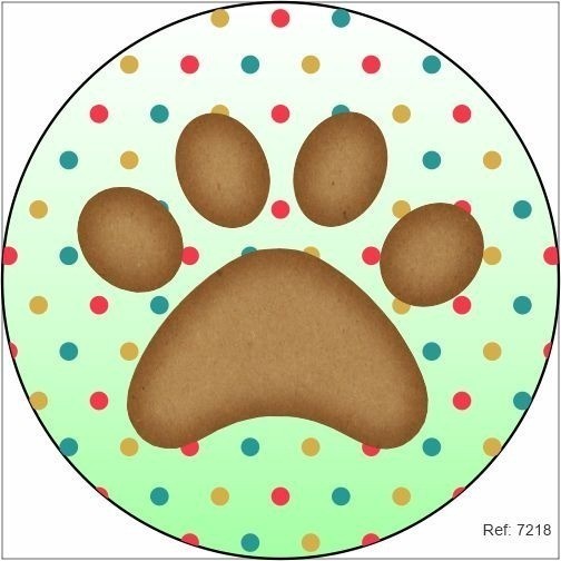 Painel Patinha Cute Redondo Em Tecido 1,50x1,50 /elástico