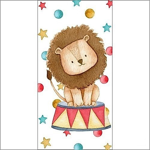 Painel Vertical 1.00x2.10m Com Elástico Estampa Tema Circo Cute 3D Em Tecido Sublimado Para Festa Decoração Aniversário