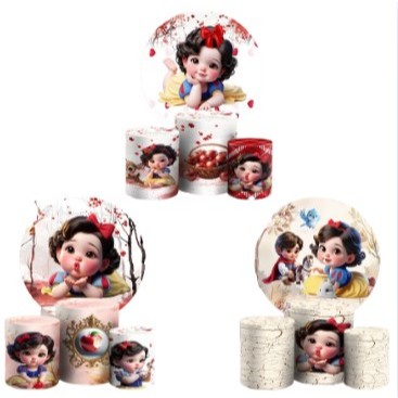 Painel red e capas cld tecido subl decor Branca de Neve cute 1,50m