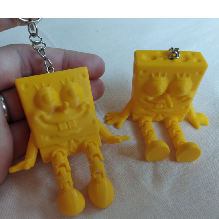Chaveiro Bob Esponja Articulado Impressão 3D - Boneco de Mochila e Colecionável Geek boneco decoração flexivel