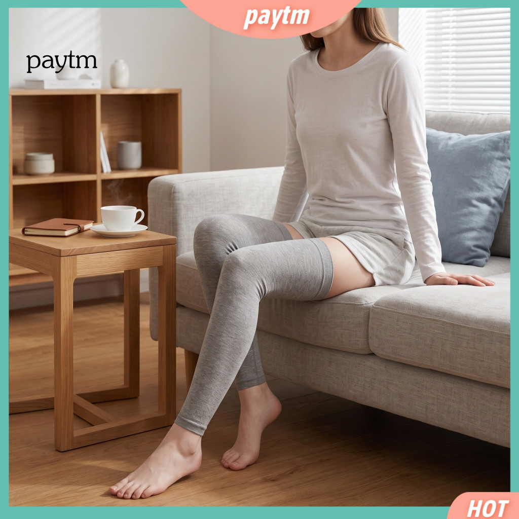 Extended Knee Warmers Winter Support Soft for Weather Breathable Cotton Leg Sleeves Anti-slip Thermal Pads Elastic for A