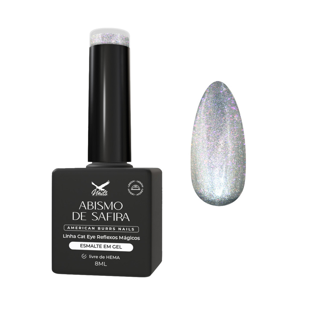 Esmalte em Gel Abismo de Safira Linha Cat Eye Reflexos Mágicos 8ml | American Burrs Nails