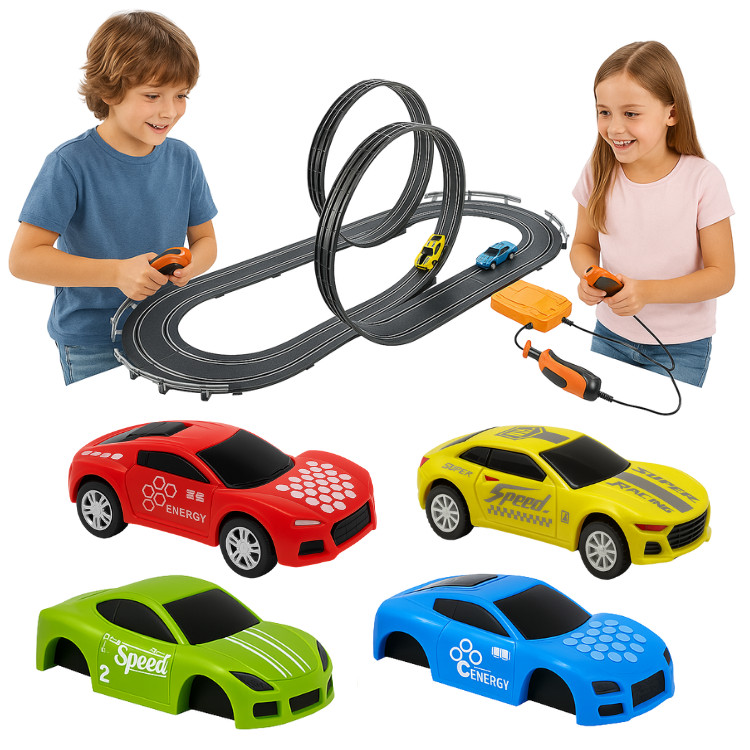 Auto Pista Looping  340 Cm Com Carrinhos Controle Marc Volta