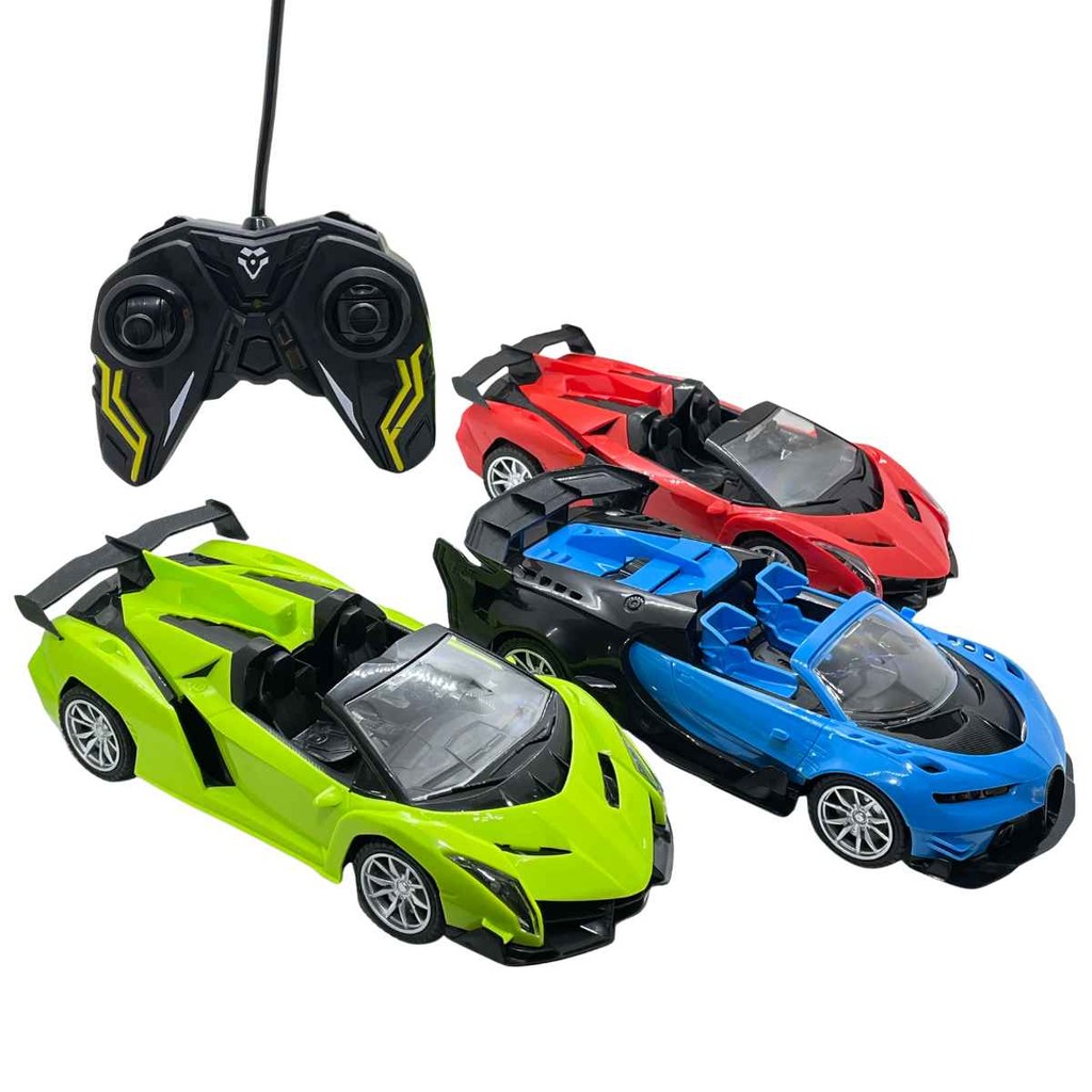 Carrinho Conversível Carro Controle Remoto A Pilha Acende Faróis 1:18 Super Auto