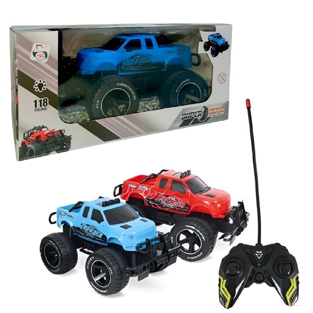 Carrinho Controle Remoto Super Auto Thunder Com Luz Sortido