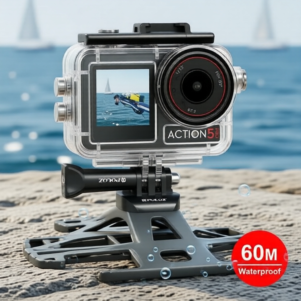 PULUZ 60m Capa à prova d’água para mergulho com suporte de sapata fria para DJI Osmo Action 5 Pro/4/3, ótima ideia de