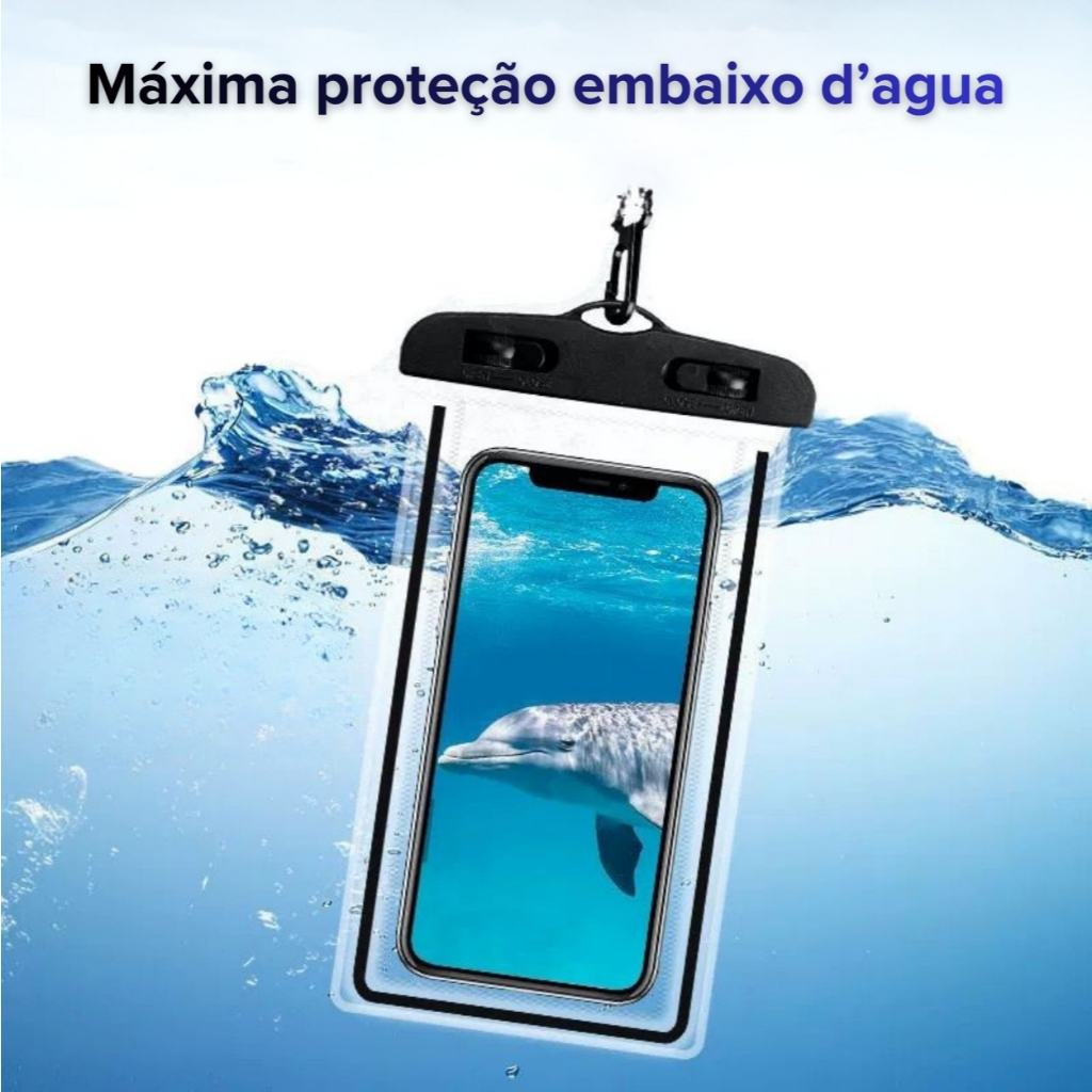Capa Prova d'Água Para Celular -À Prova d’Água 30m, Ideal Para Piscin, Praia e Mergulho